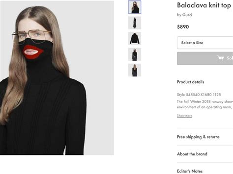 balaclava incident gucci|Gucci turtleneck.